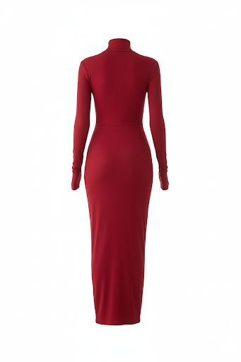 Valentina Turtleneck Maxi Dress -MERLOT(preorder 10/28)