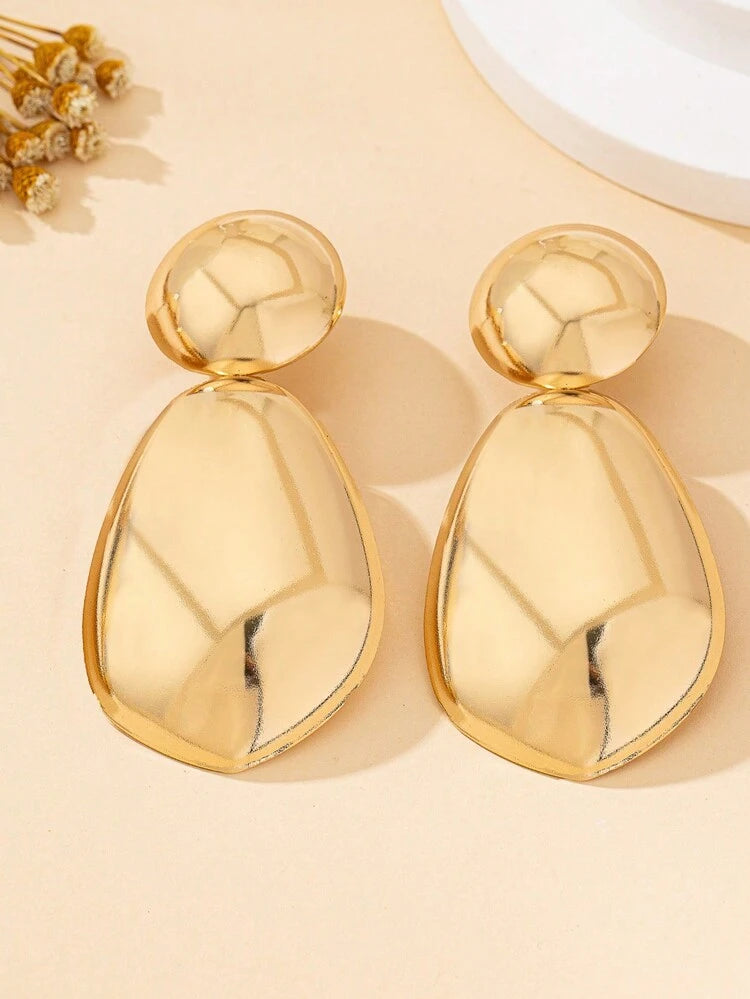 "PEBBLES " GEOMETRIC SHAPE DROP EARRINGS - GOLD