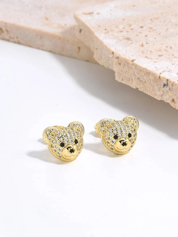 TEDDY  STUD EARRINGS - GOLD