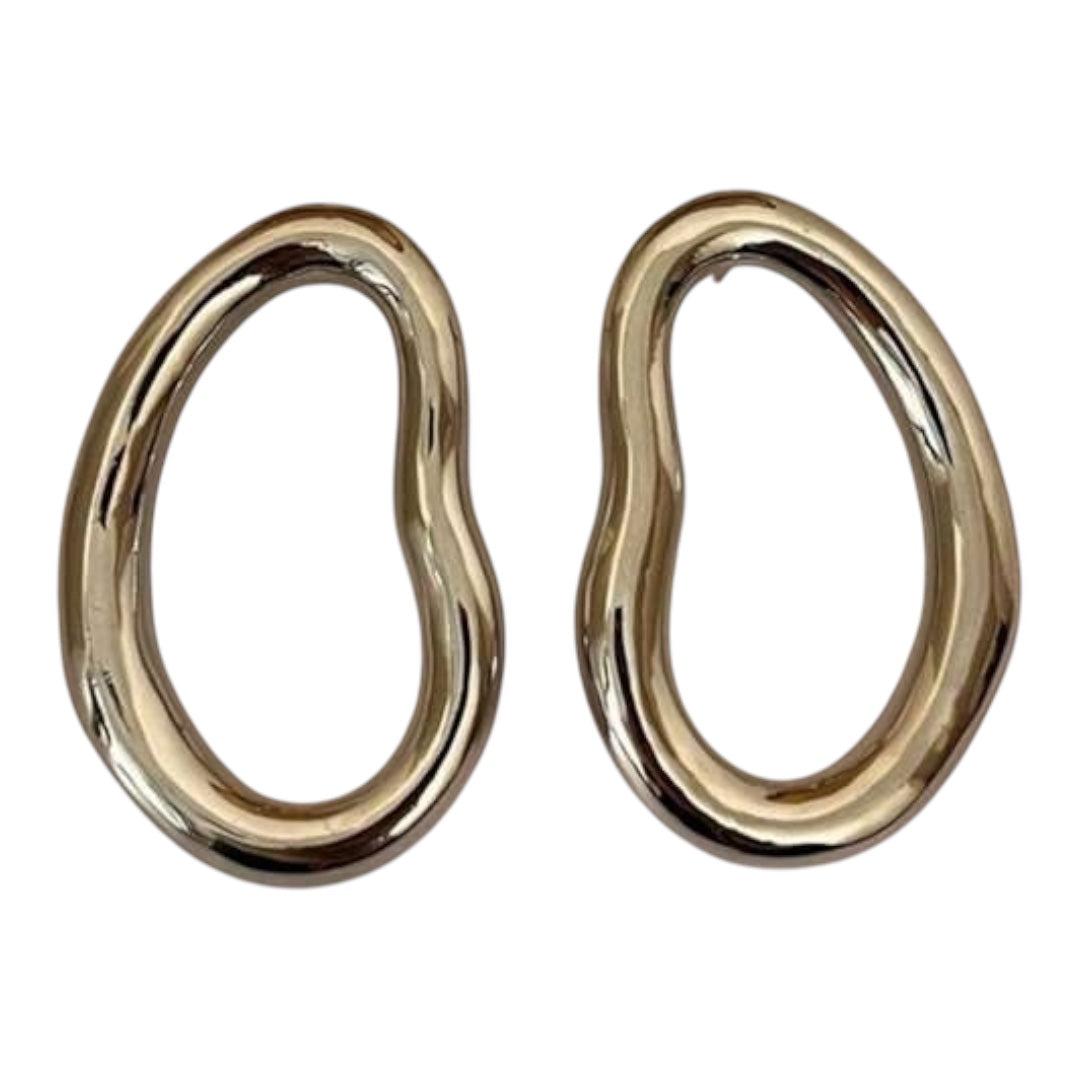 ELLIPSE HOLLOW OUT STUD EARRINGS