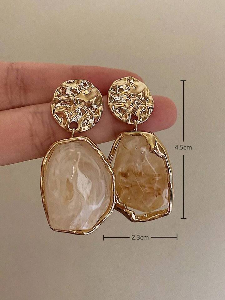 Vintage Rock Geometric Drop Earrings-GRAY