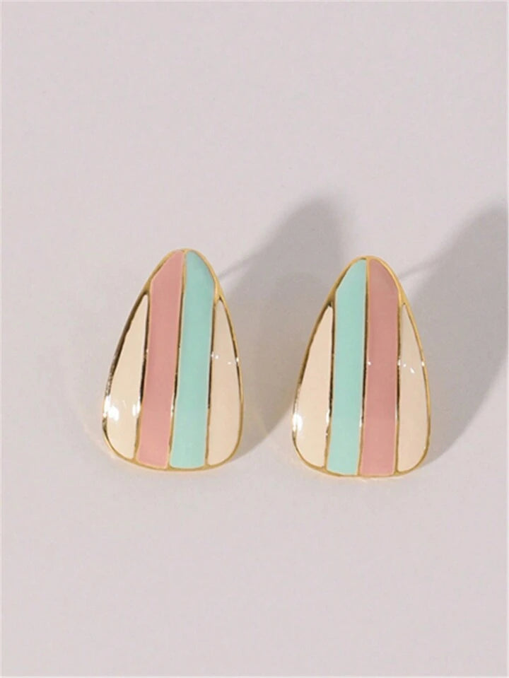 Contrast Waterdrop Colorblock Stud Earrings