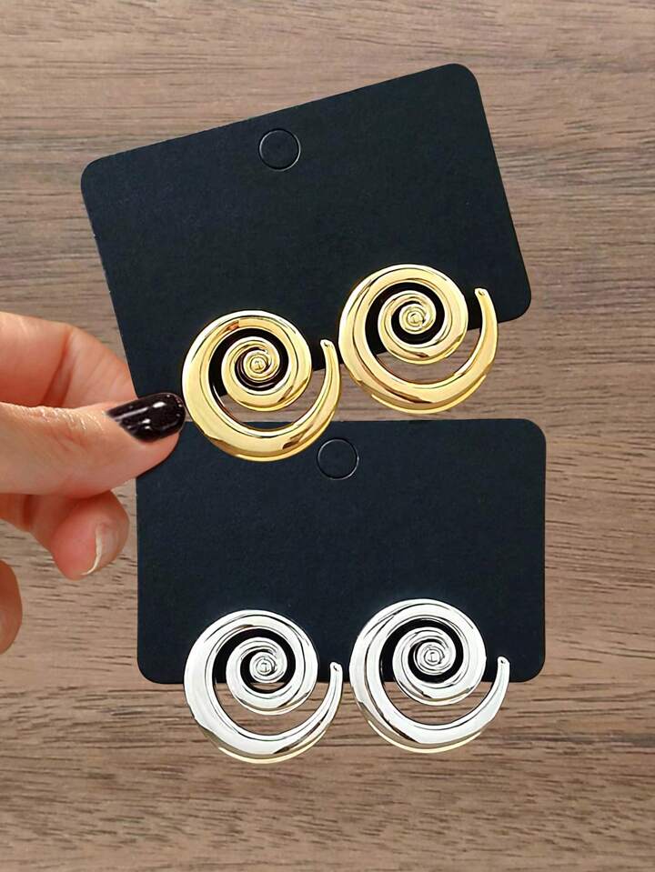 Micro Swirl Earrings-SILVER