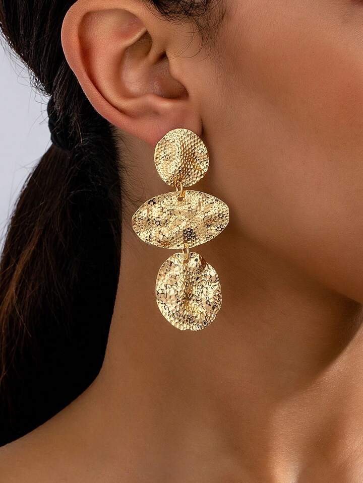 CRINKLE TEXTURE DANGLE EARRINGS