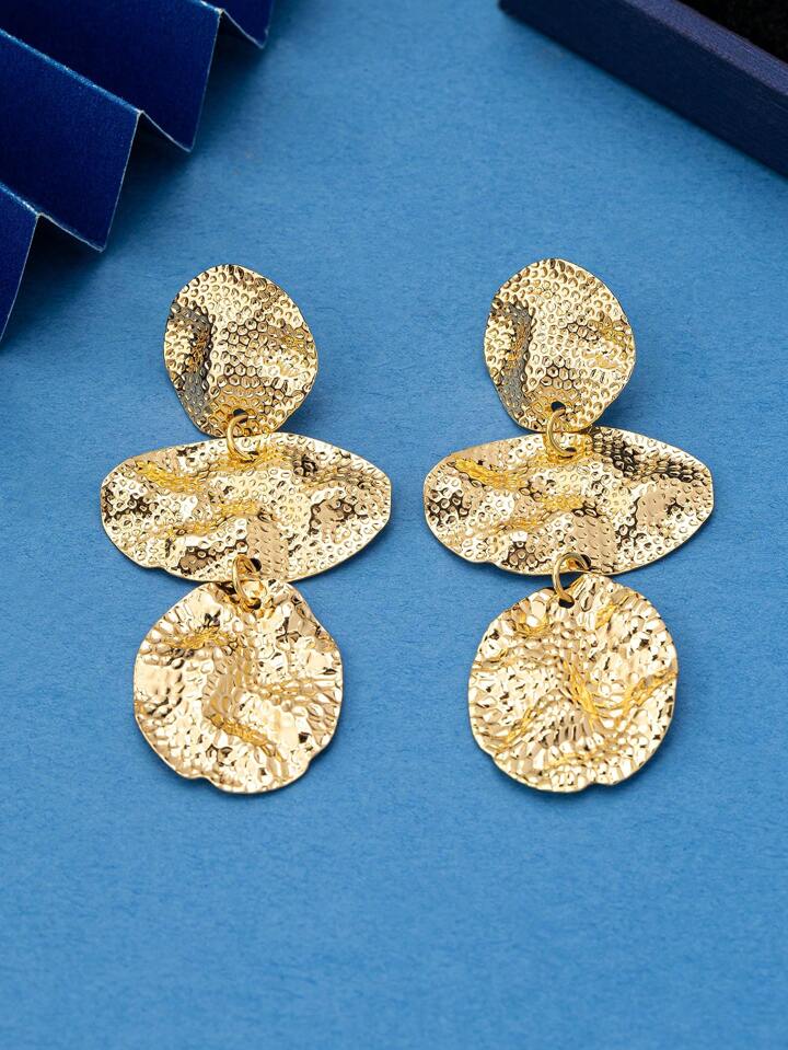 CRINKLE TEXTURE DANGLE EARRINGS