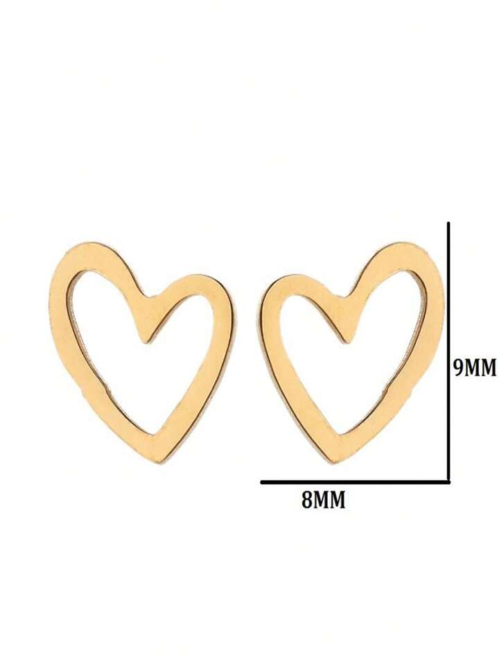 Petite Heart Shaped Earrings-SILVER
