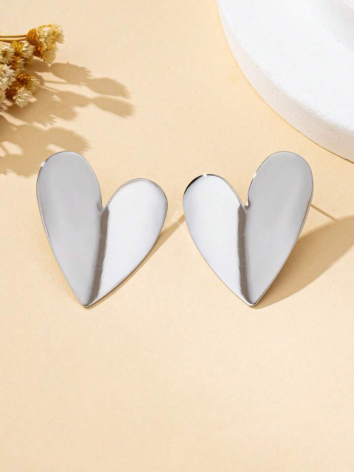 Valentine Heart Shaped Metal Earrings