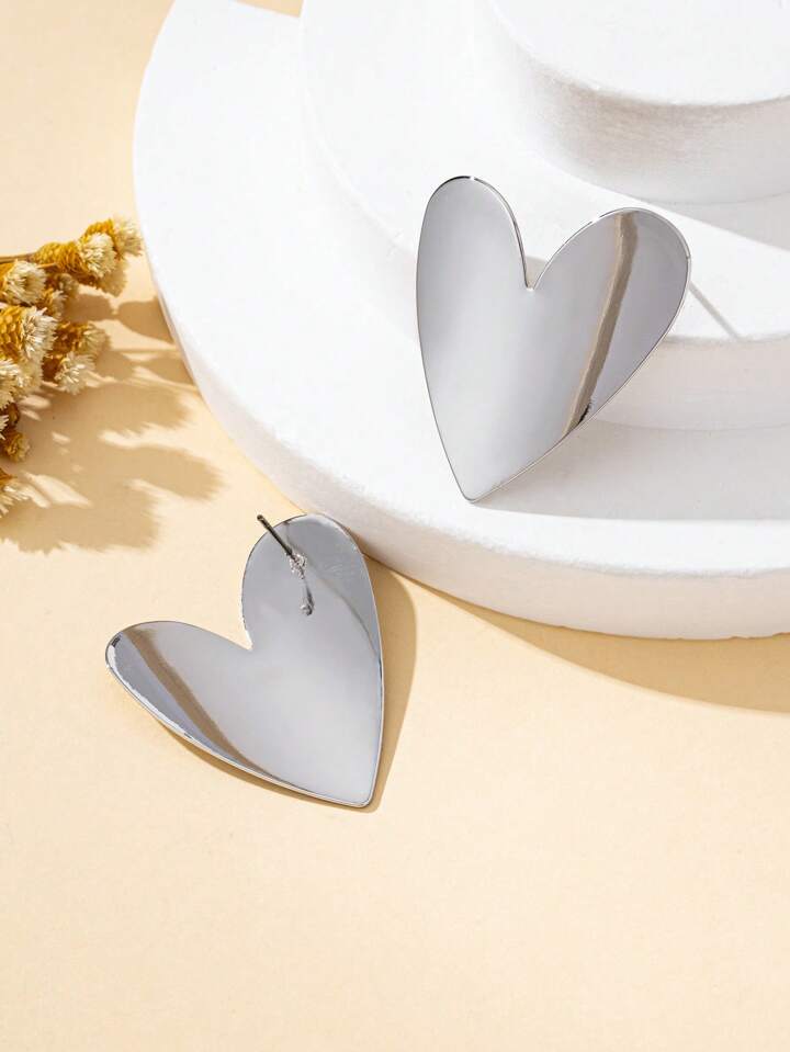 Valentine Heart Shaped Metal Earrings