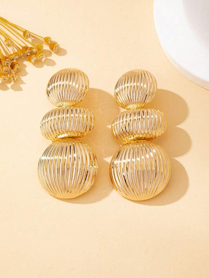 GLOBAL VERTICAL STRIPE DANGLE EARRINGS