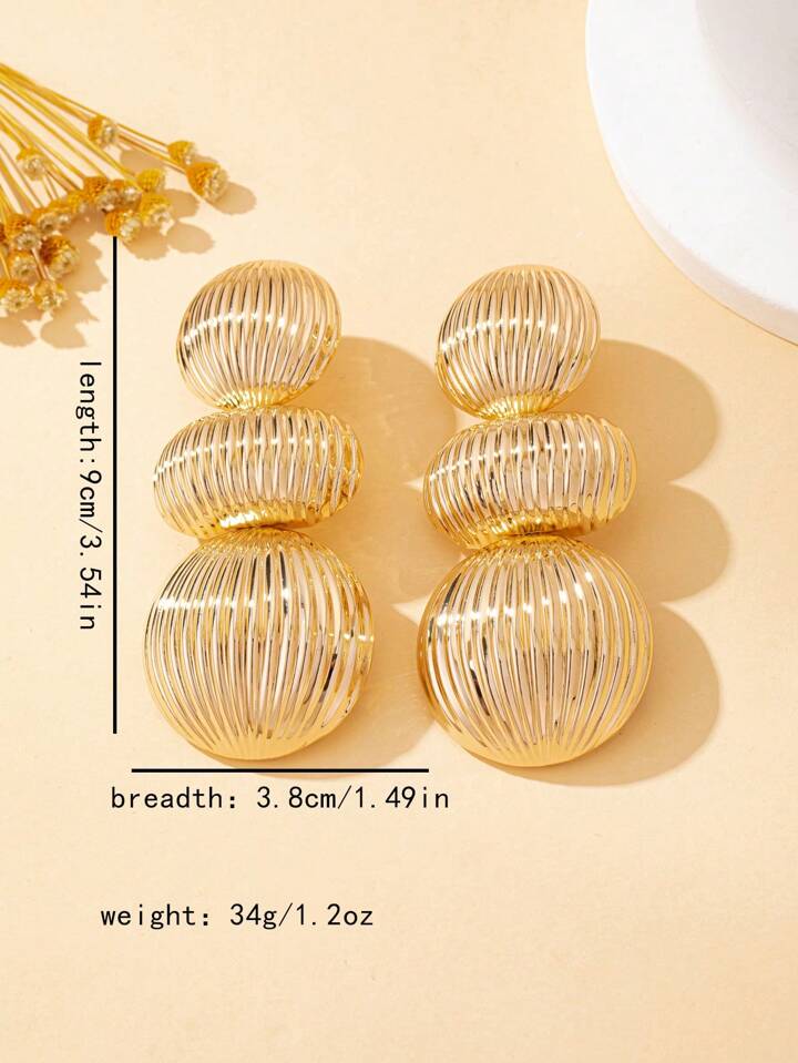 GLOBAL VERTICAL STRIPE DANGLE EARRINGS