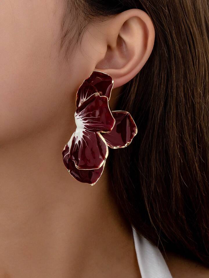 FLEUR PETALS FLORAL STATEMENT EARRINGS