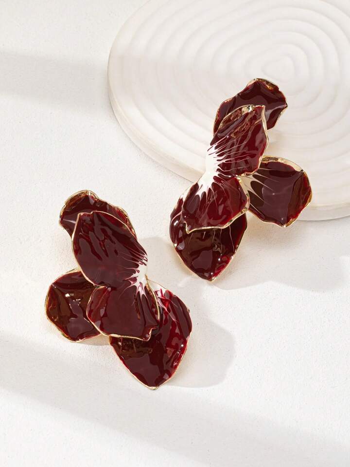 FLEUR PETALS FLORAL STATEMENT EARRINGS