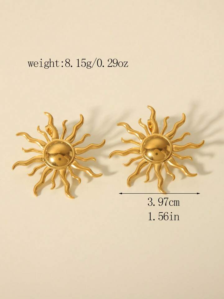 SOLAR SUN SHAPE STUD EARRINGS