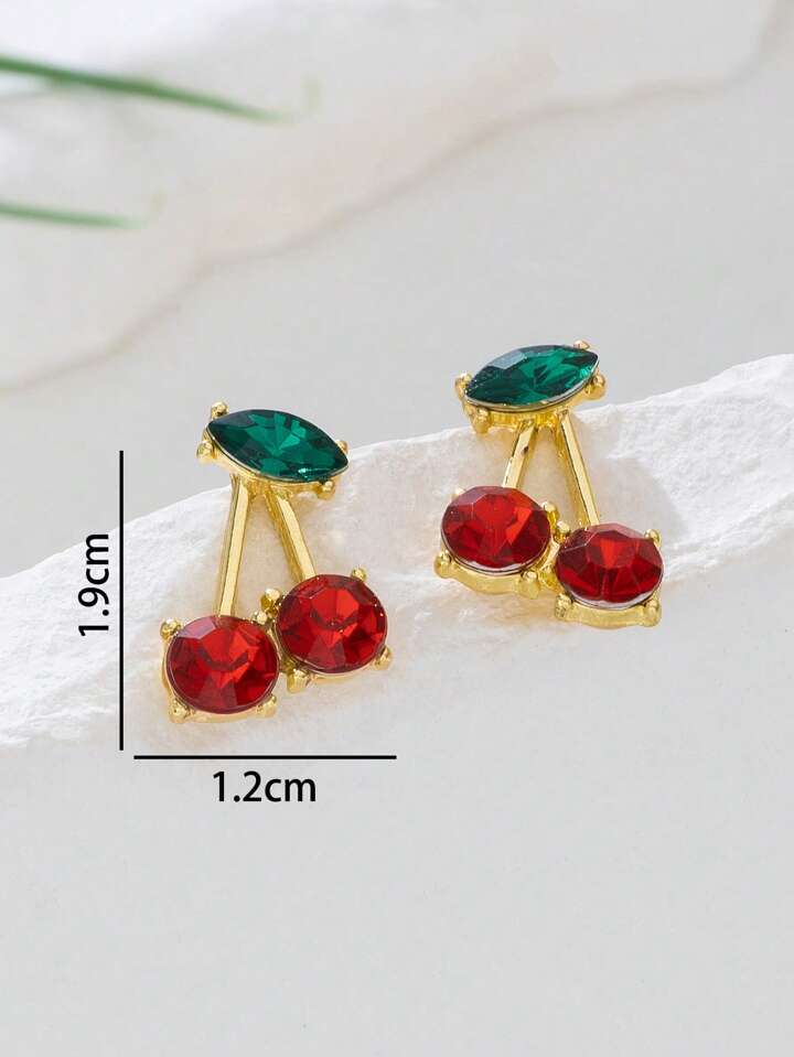 CHERRY FRUIT STUD EARRINGS