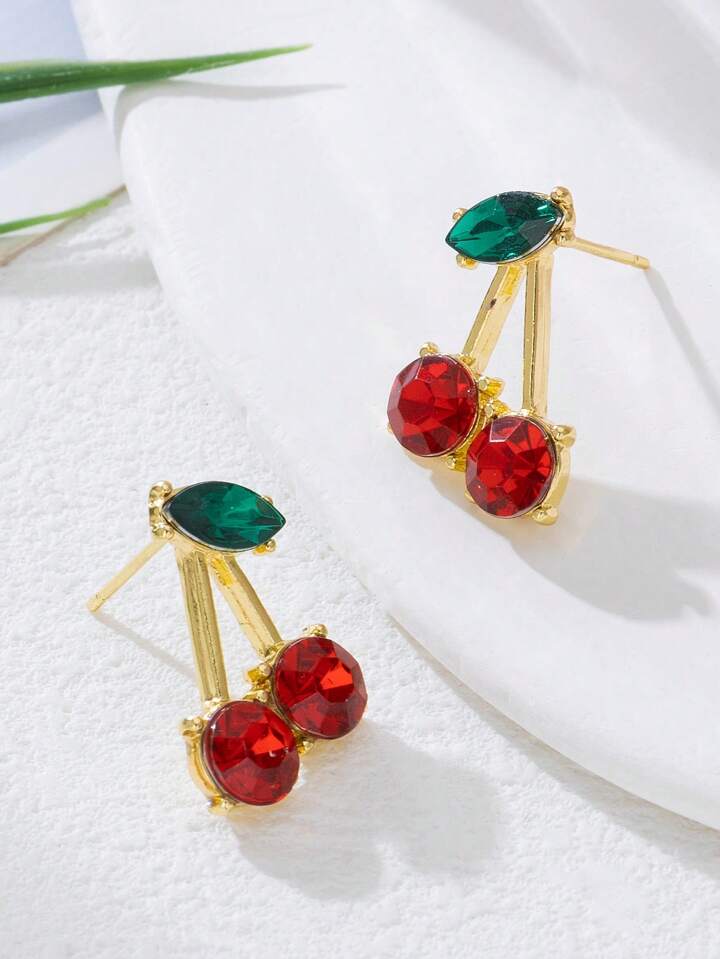 CHERRY FRUIT STUD EARRINGS