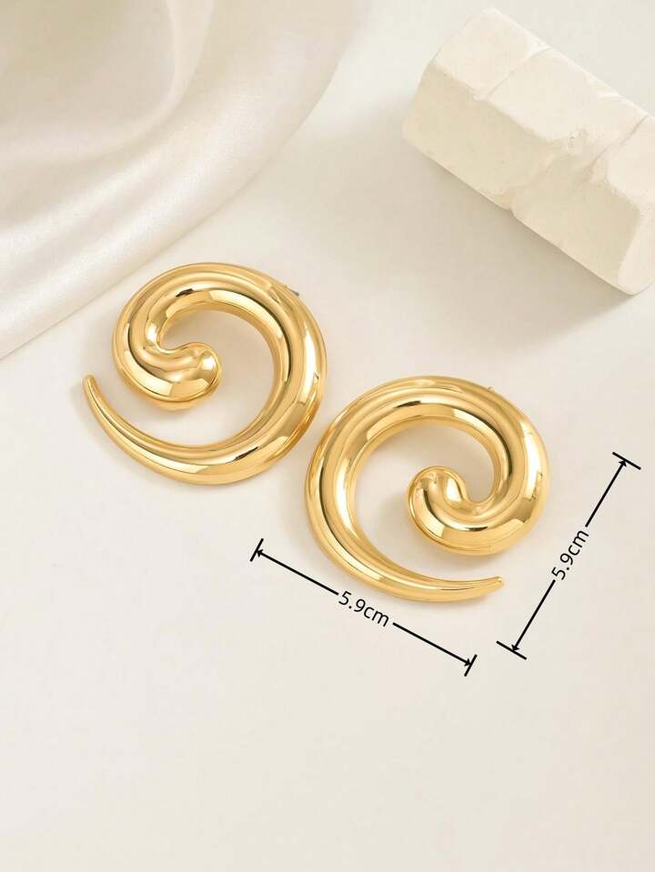 Swirl Metal Stud Earrings