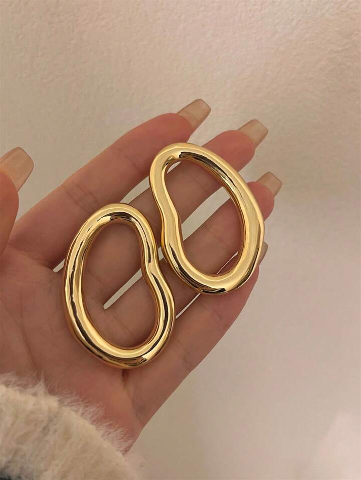 ECLIPSE HOLLOW OUT STUD EARRINGS-GOLD
