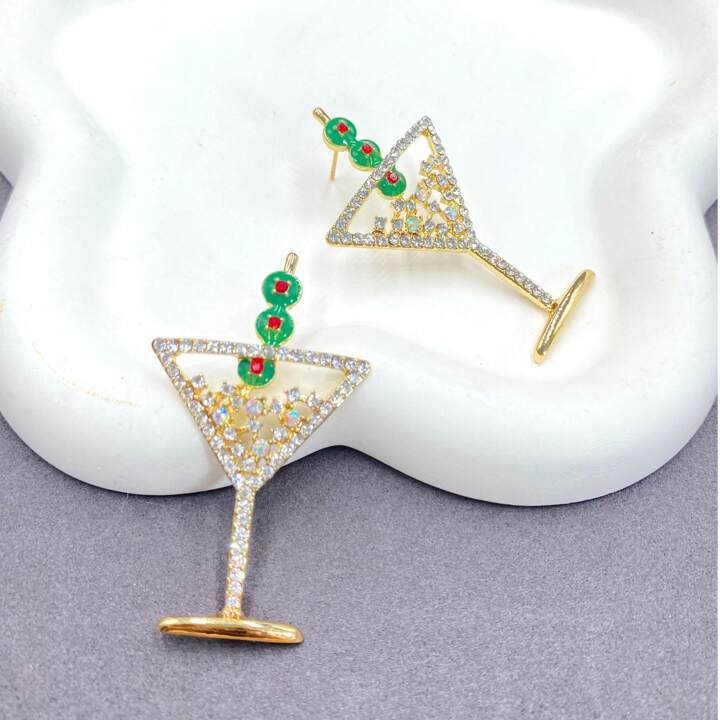 COCKTAIL GLASS DANGLE EARRINGS
