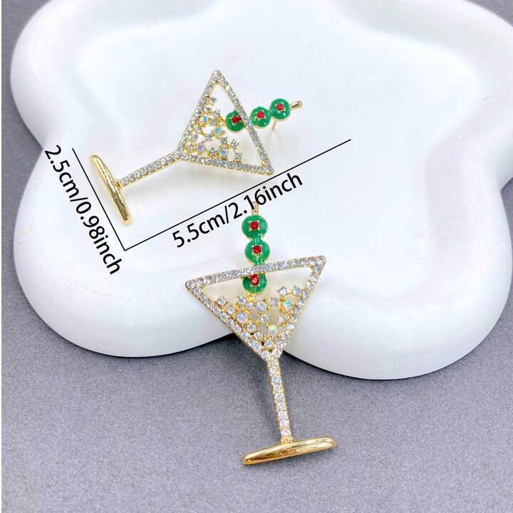 COCKTAIL GLASS DANGLE EARRINGS