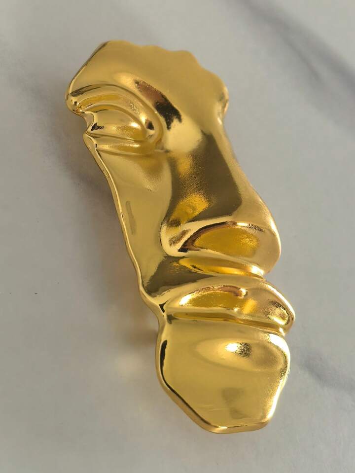 Half Face Metal Brooch