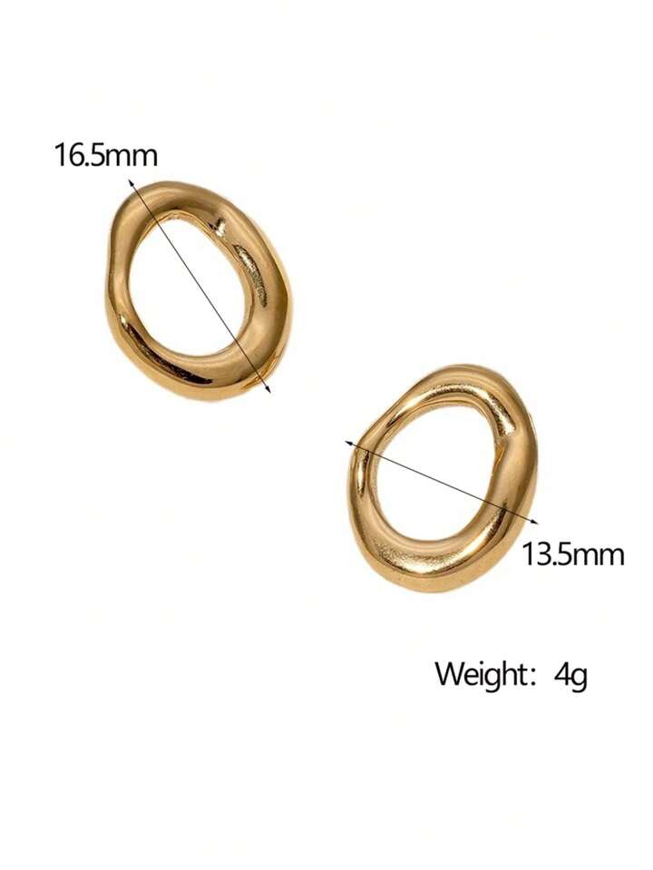 HOLLOW CIRCLE STUD EARRINGS - SILVER