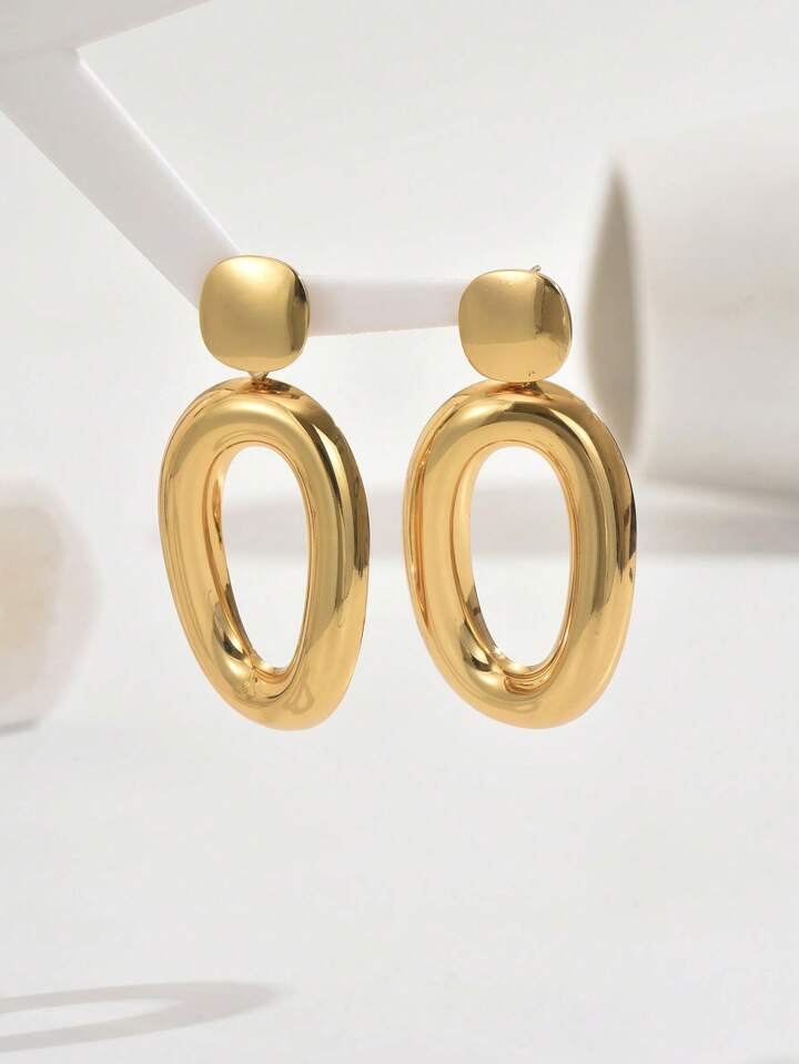 Loop Oval Shape Dangle Earrings