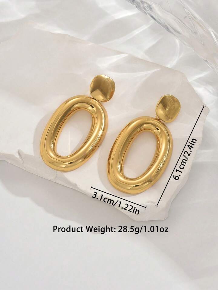 Loop Oval Shape Dangle Earrings