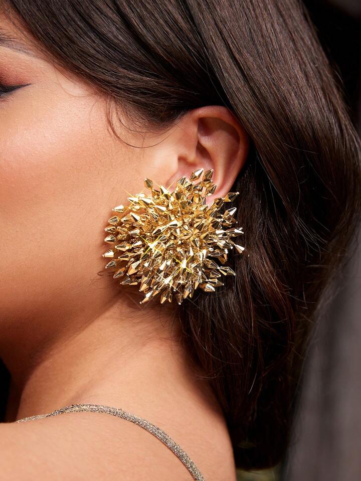 Spark Handmade Stud Earrings- GOLD