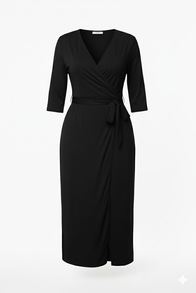 The Amélie Wrap Dress- ONYX