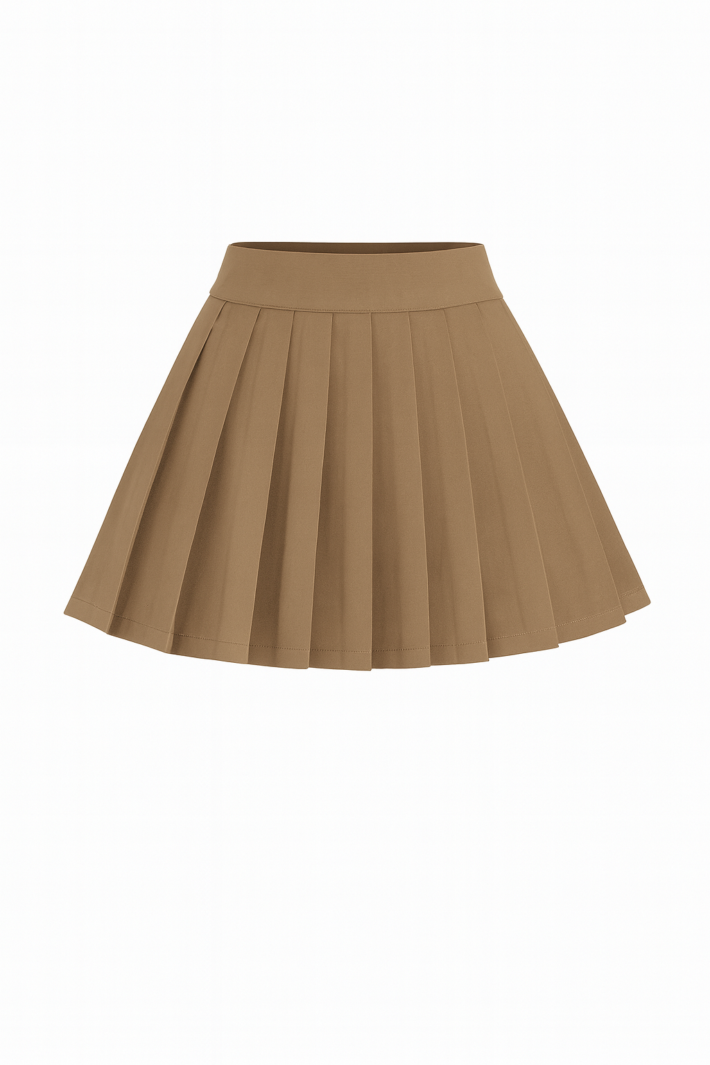Lindsay High-Waisted Pleated Mini Skirt-CARAMEL DUNE