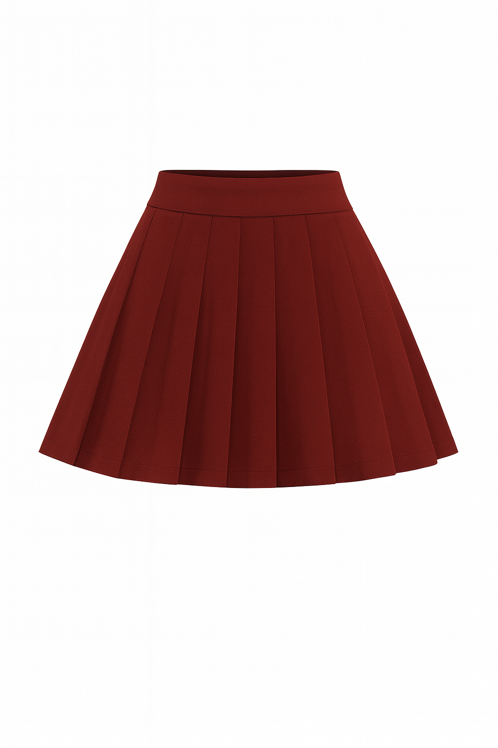 Lindsay High-Waisted Pleated Mini Skirt-CINNAMON ROUGE