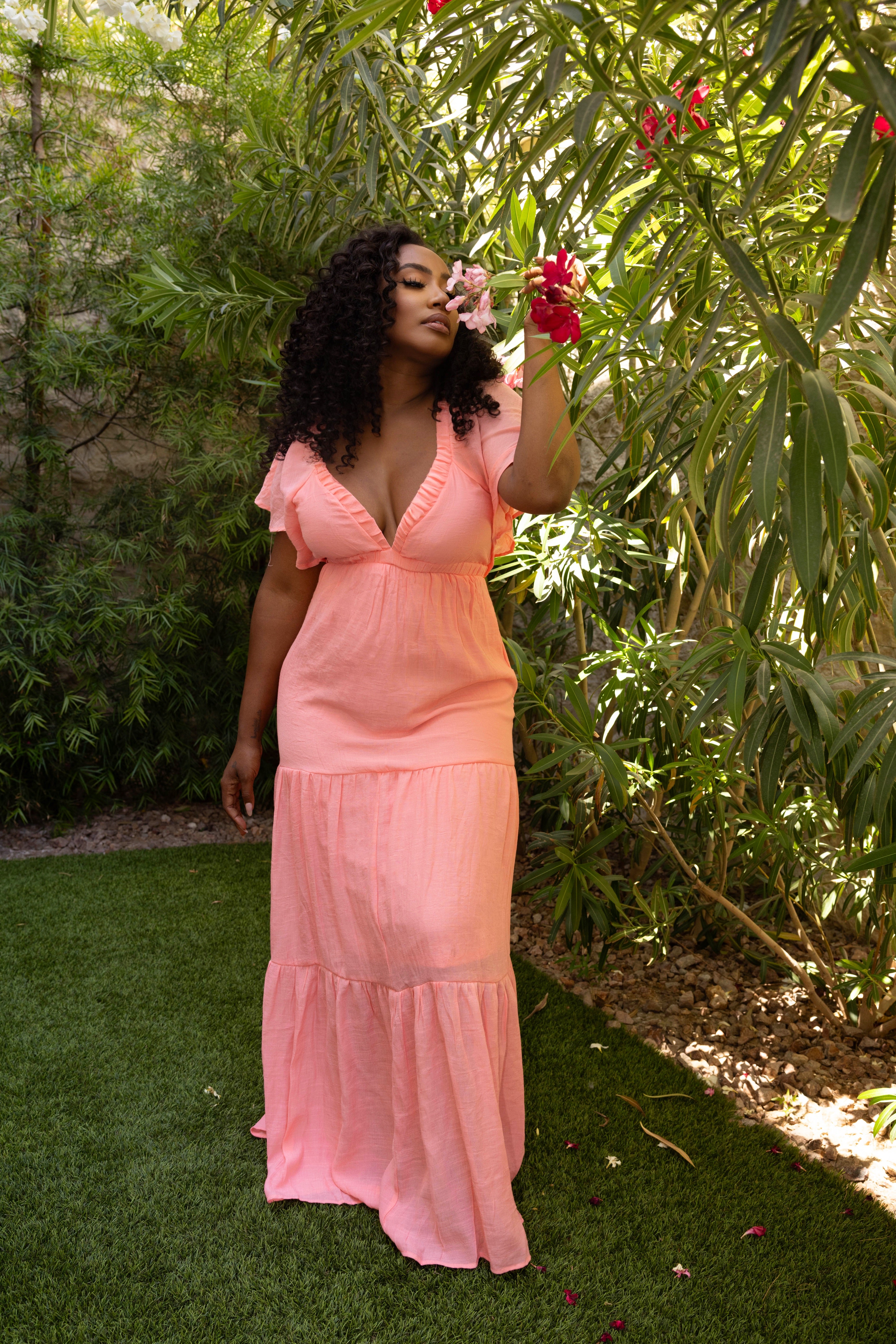 NEWPORT BEACH MAXI DRESS- LIGHT CORAL
