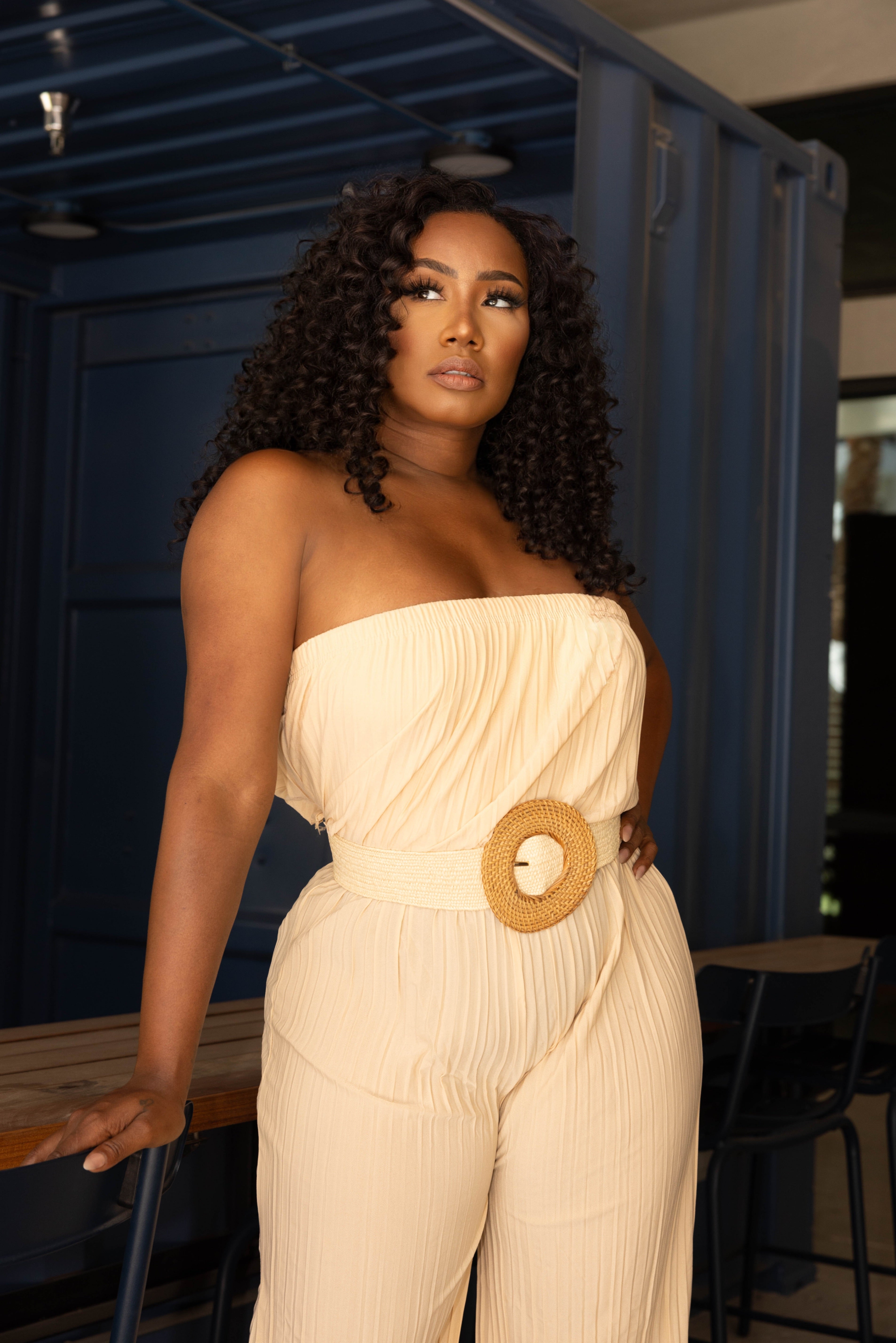 NUBIA  STRAW BELT - IVORY
