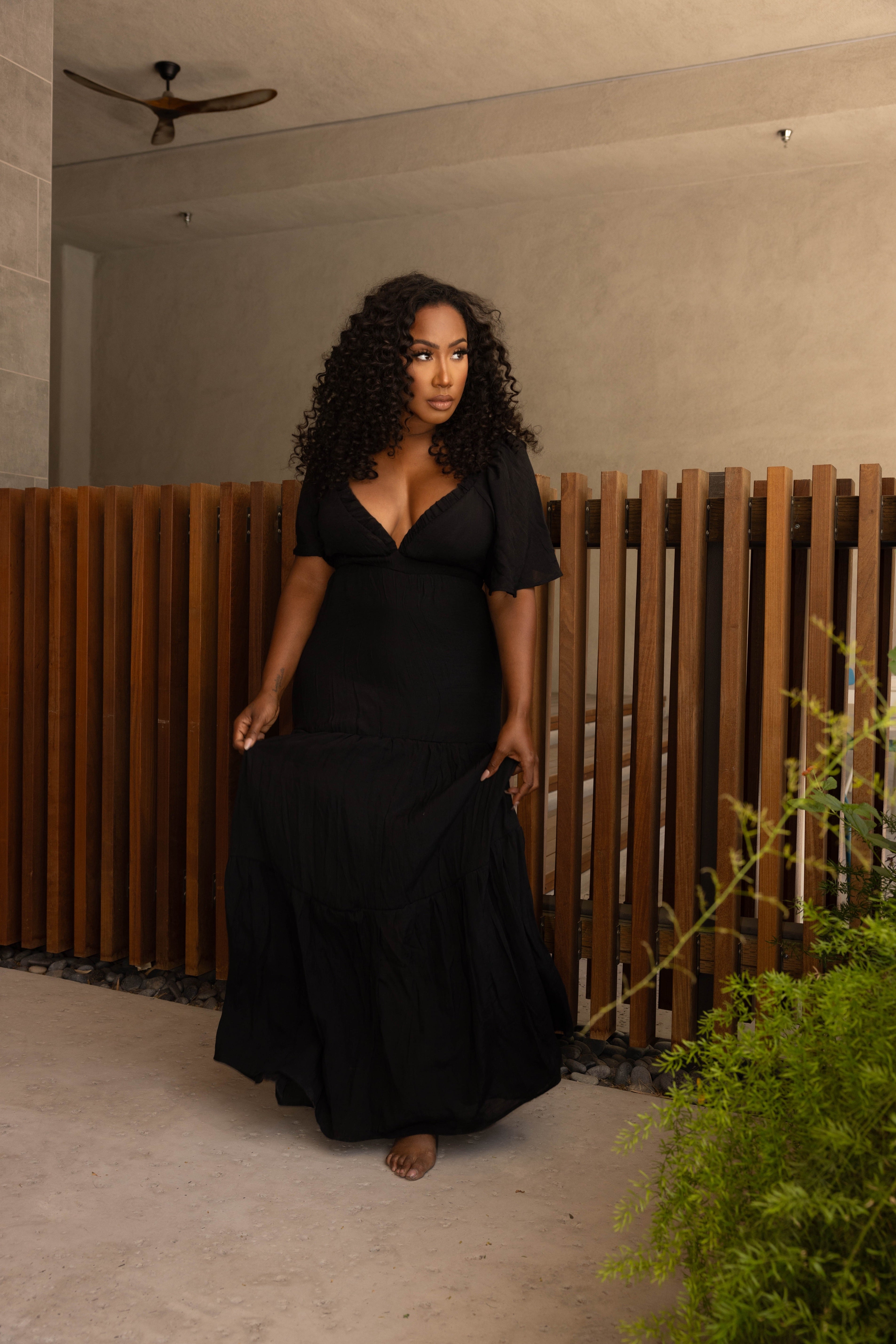 NEWPORT BEACH MAXI DRESS- BLACK