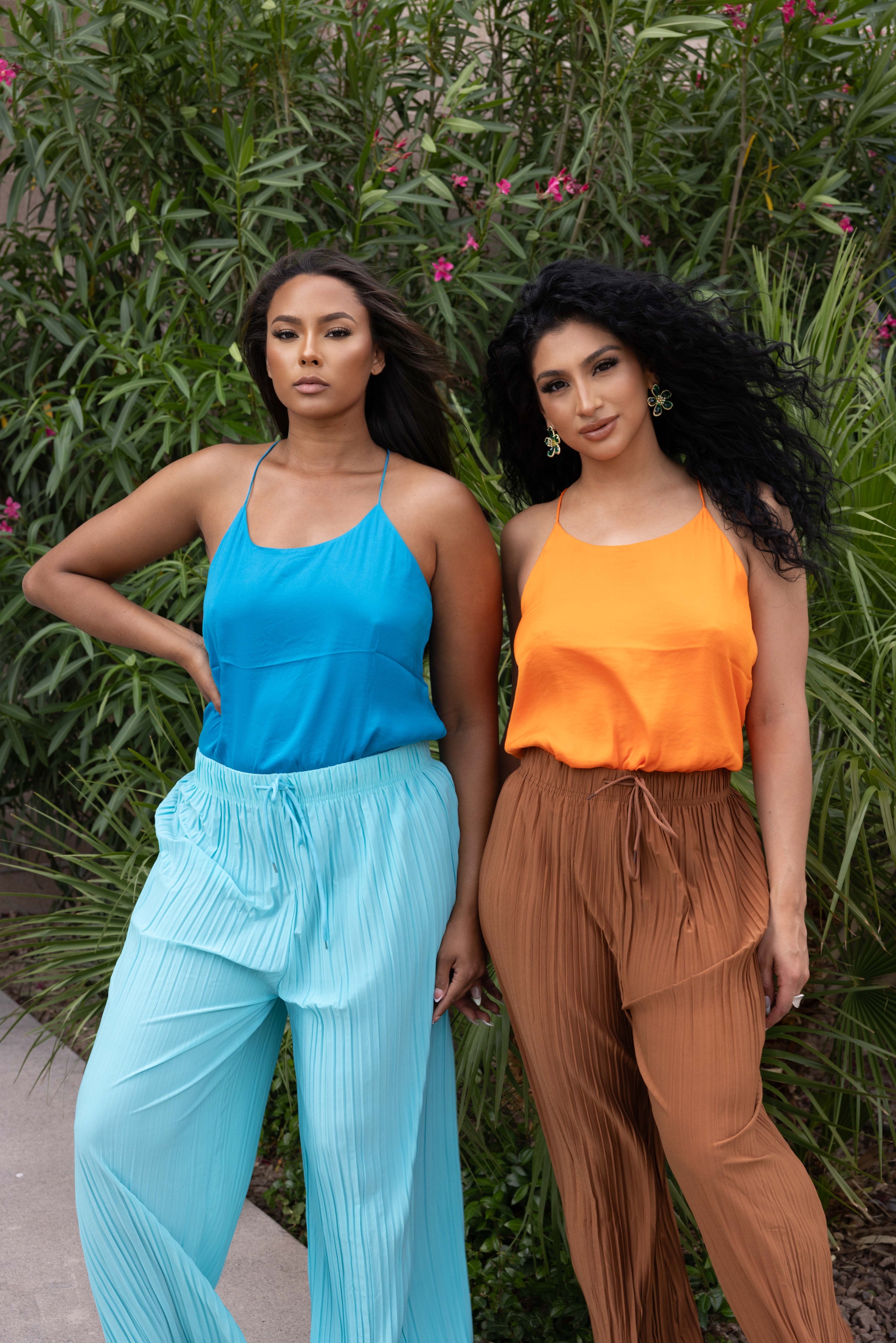 PRISCEL SATIN CAMI - NECTARINE ORANGE