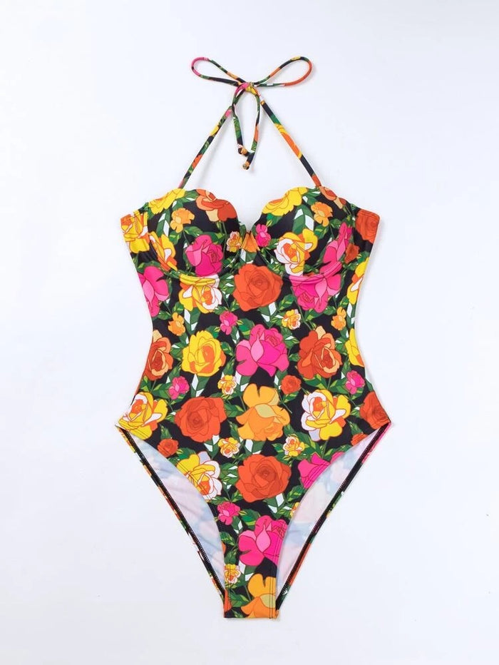 floral women bathing suit