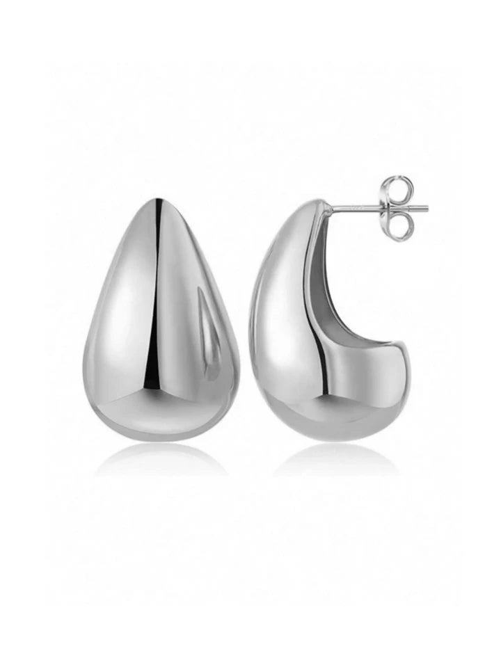 SILVER WOMEN HOOP EARRINGS