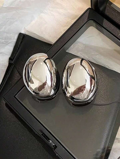 SILVER ROUND HOOP EARRINGS 