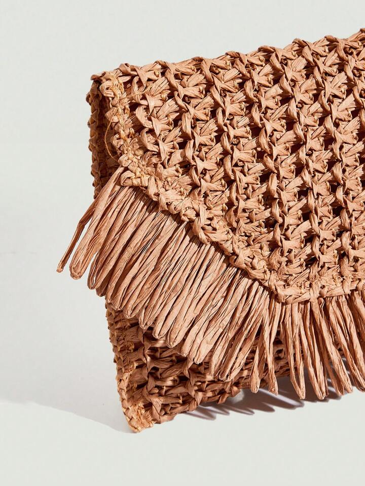 "VACAY" STRAW CLUTCH - NATURAL