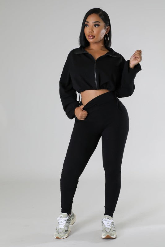 IOTA  JACKET AND LEGGING 2PC SET -BLACK