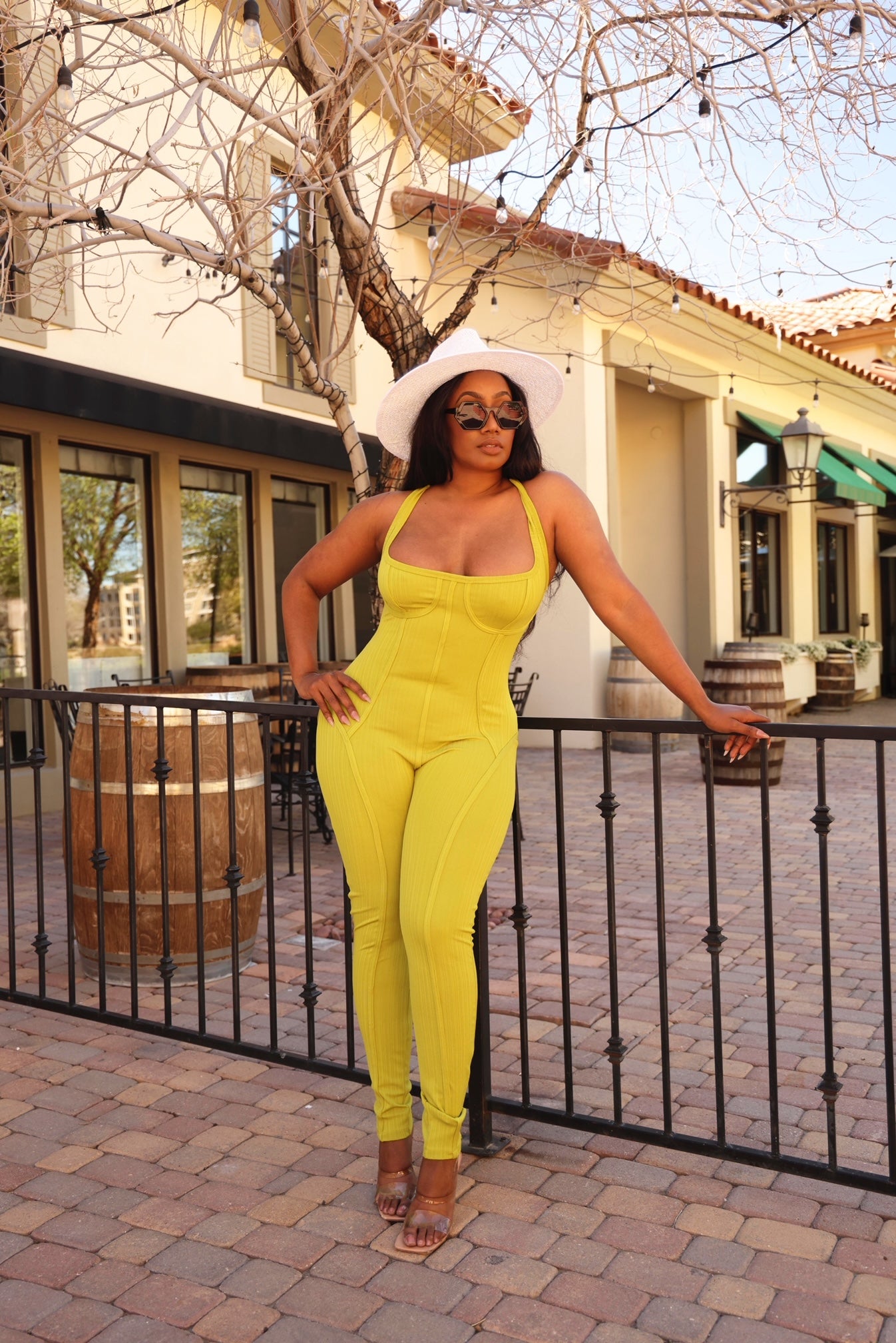 TOUCH MY BODY BODYCON  JUMPSUIT - DEEP LIME