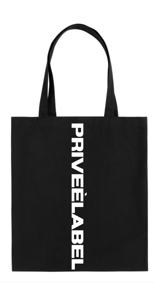 PRIVEE LABEL CANVAS TOTE BAG - NOIR BLACK