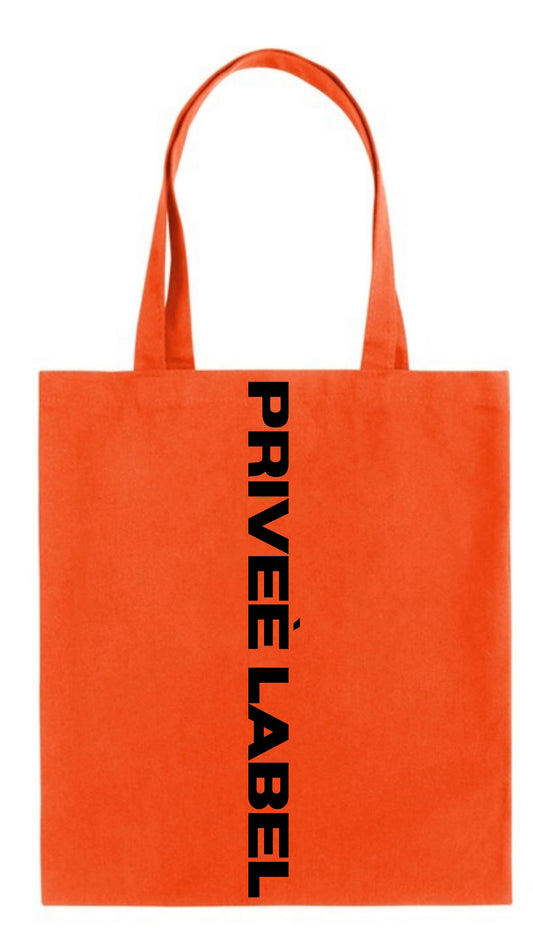 PRIVEE LABEL CANVAS TOTE BAG -ORANGE