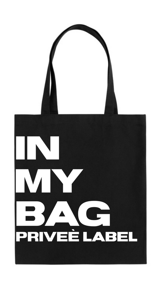 "IN MY BAG" CANVAS TOTE BAG- BLACK