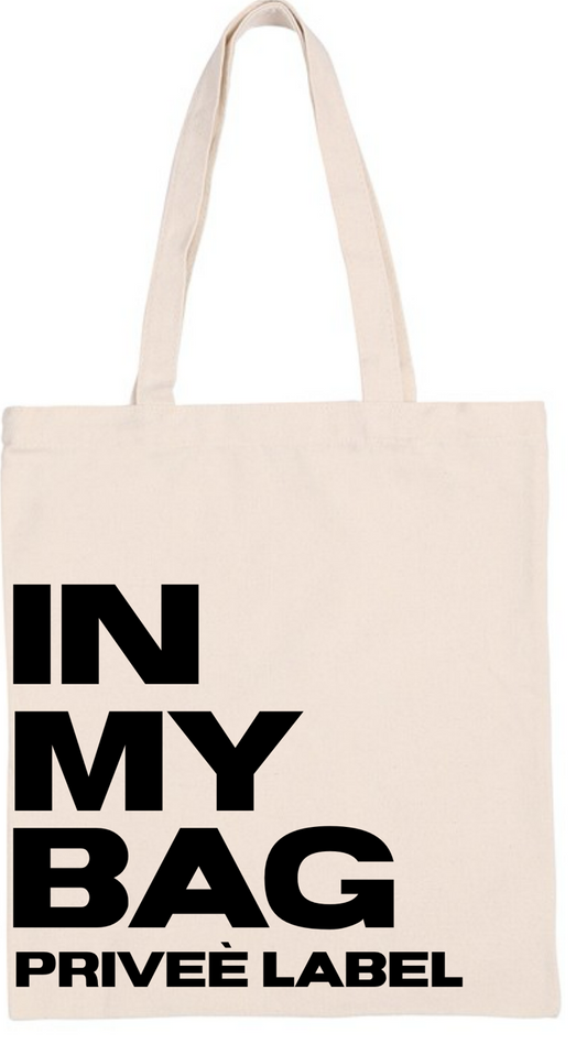 "IN MY BAG" CANVAS TOTE BAG- OFF WHITE *PREORDER