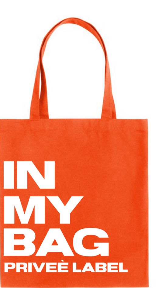 "IN MY BAG" CANVAS TOTE BAG- ORANGE *PREORDER