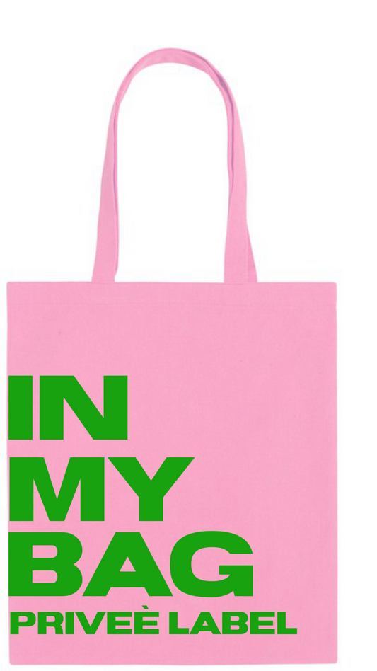 "IN MY BAG" CANVAS TOTE BAG- PINK *PREORDER