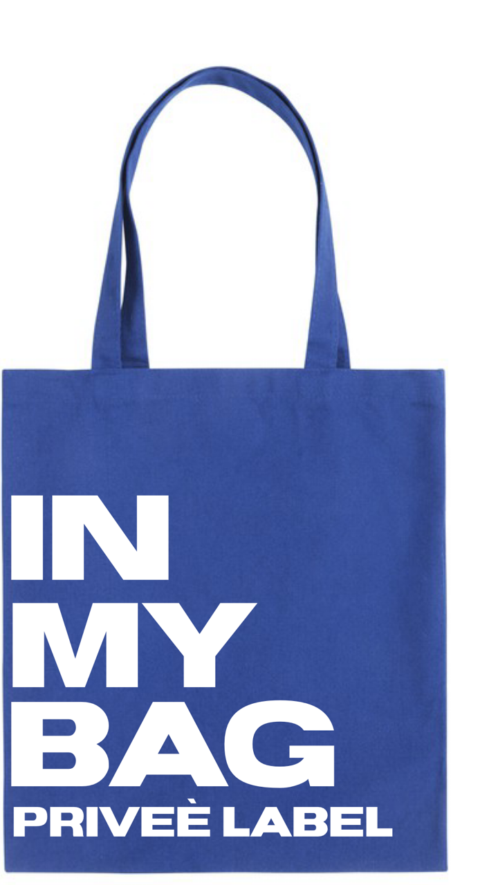 "IN MY BAG" CANVAS TOTE BAG- BLUE  *PREORDER