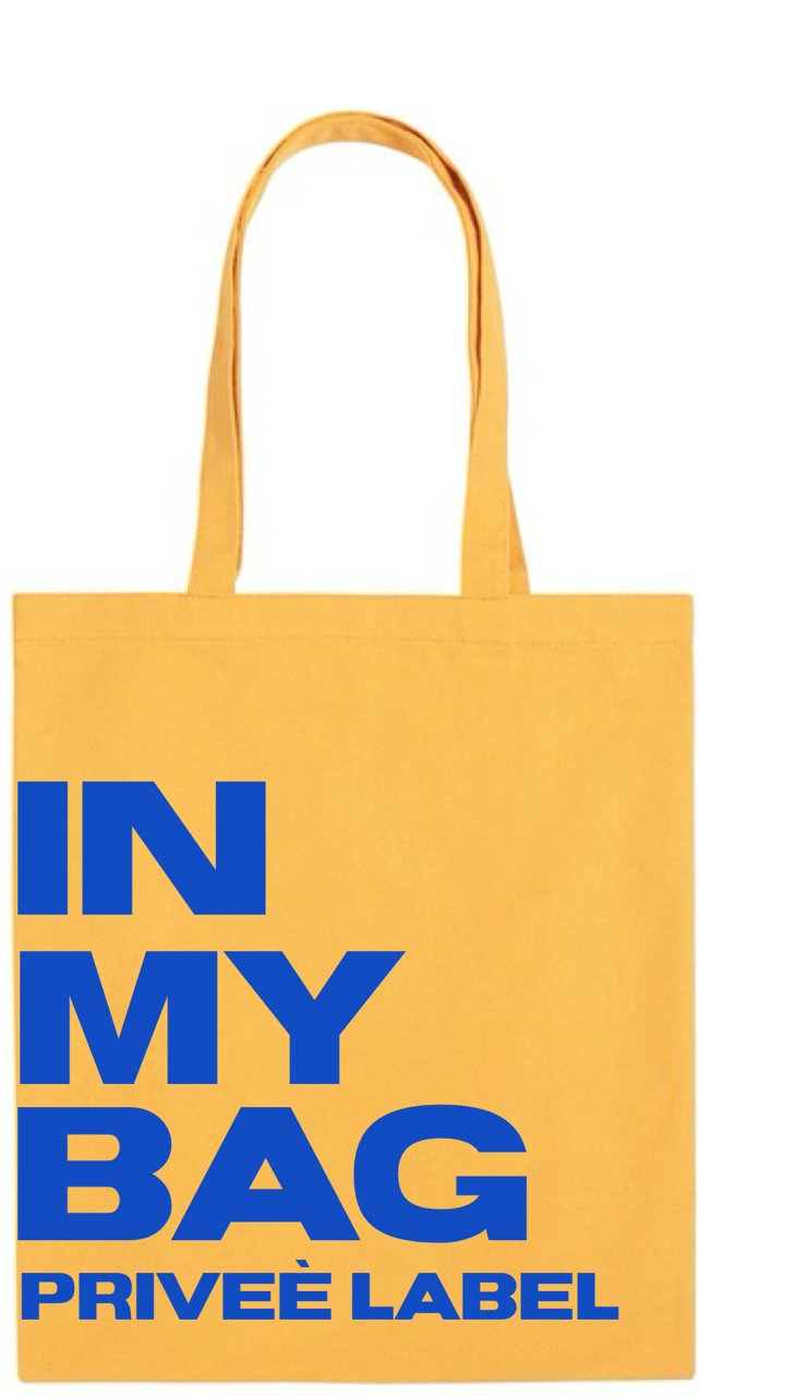 "IN MY BAG" CANVAS TOTE BAG- YELLOW  *PREORDER