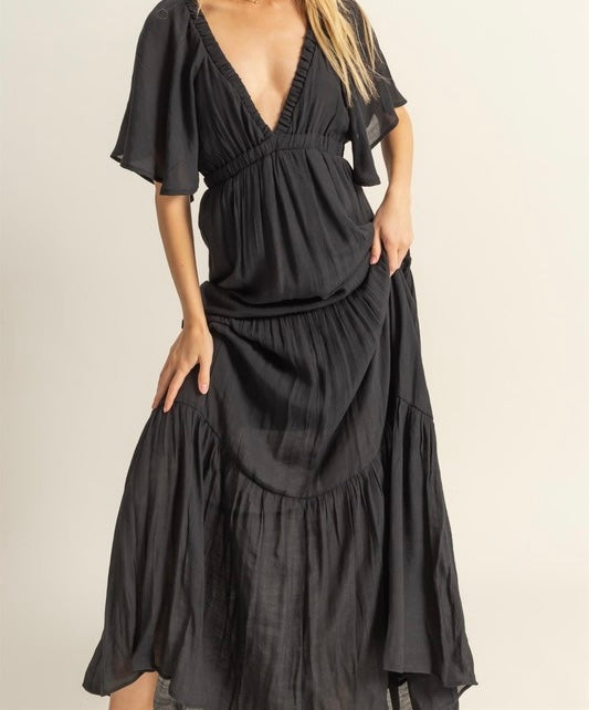 NEWPORT BEACH MAXI DRESS- BLACK